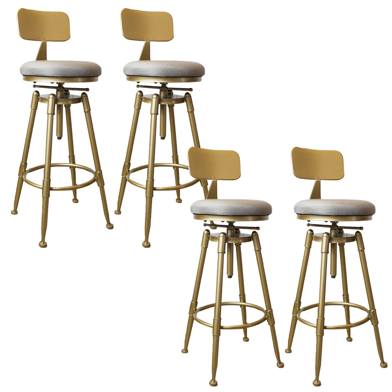 Nordic Armless Liftable Counter Stool Steel Cashier Bar Stool with Cushion and Pedal