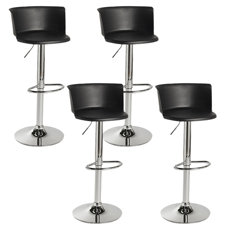 Metal Base Adjustable Height Bar Stool Contemporary Footrest Bar Stool