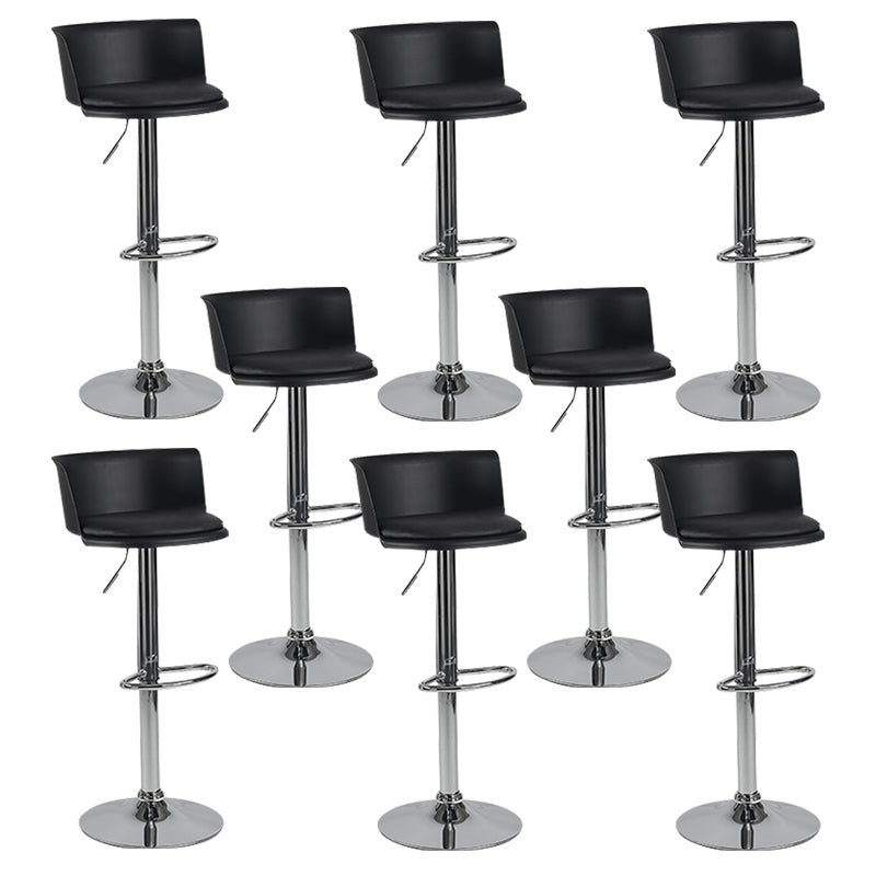 Metal Base Adjustable Height Bar Stool Contemporary Footrest Bar Stool