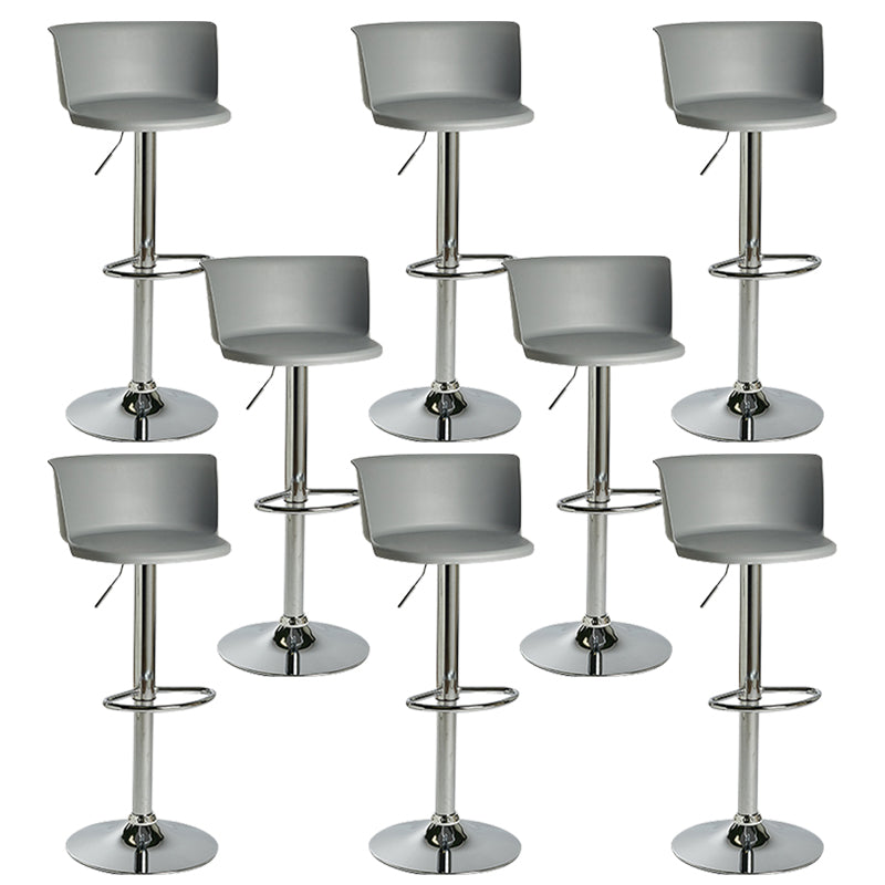 Metal Base Adjustable Height Bar Stool Contemporary Footrest Bar Stool