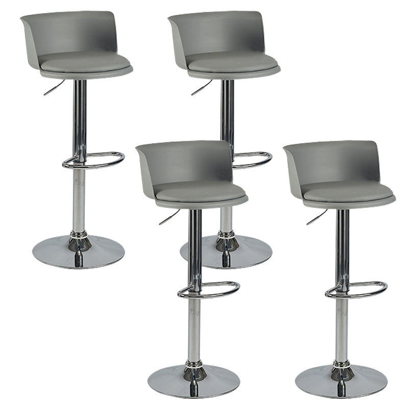 Metal Base Adjustable Height Bar Stool Contemporary Footrest Bar Stool