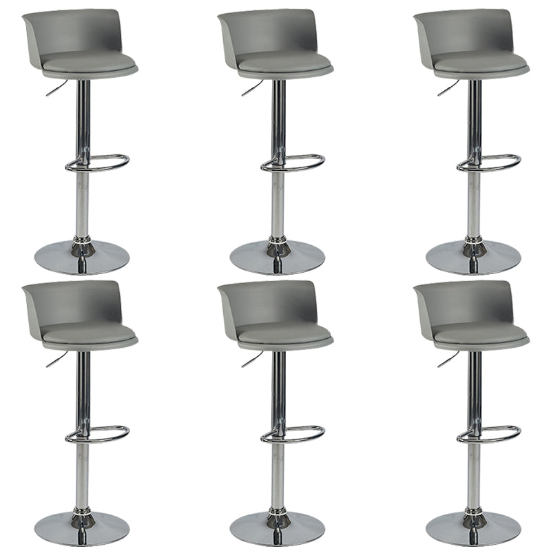 Metal Base Adjustable Height Bar Stool Contemporary Footrest Bar Stool