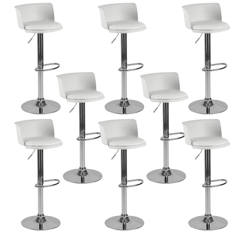 Metal Base Adjustable Height Bar Stool Contemporary Footrest Bar Stool