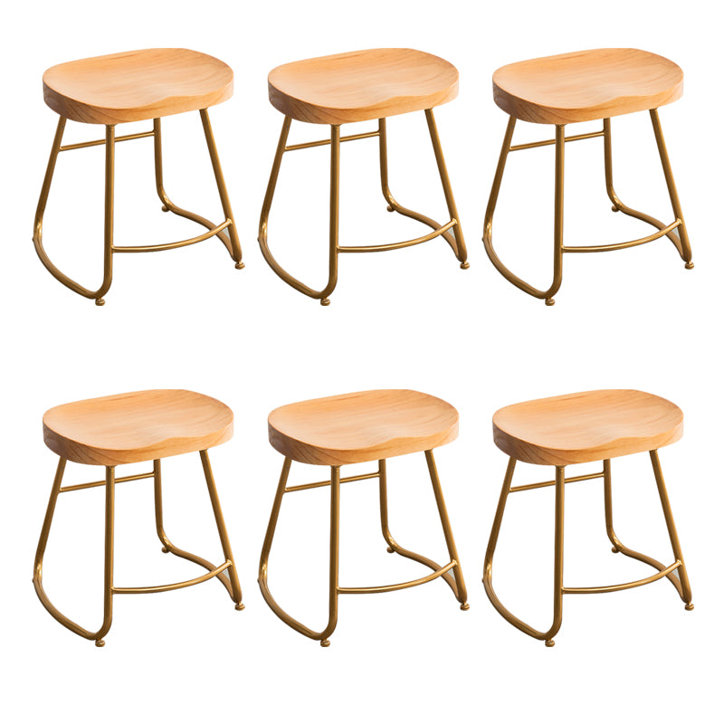 Modern Solid Wood Dining Stool Footrest Indoor Contoured Seat Counter-height Stool
