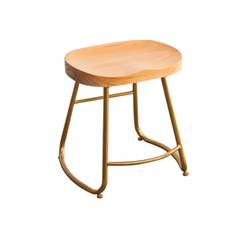 Modern Solid Wood Dining Stool Footrest Indoor Contoured Seat Counter-height Stool