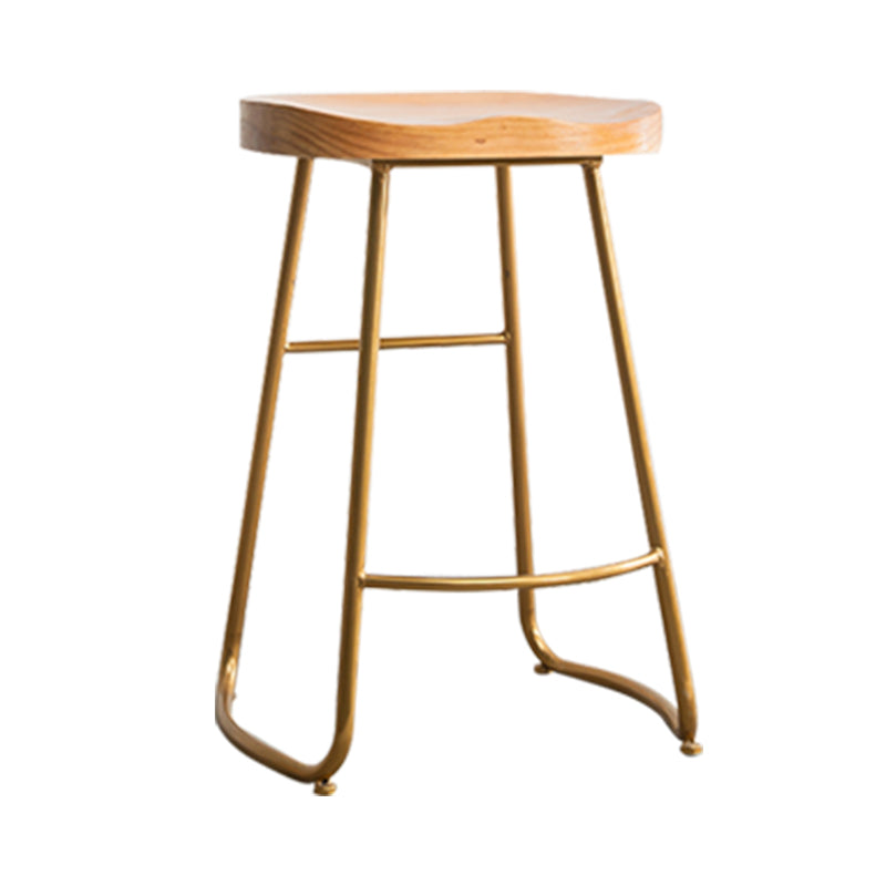 Modern Solid Wood Dining Stool Footrest Indoor Contoured Seat Counter-height Stool
