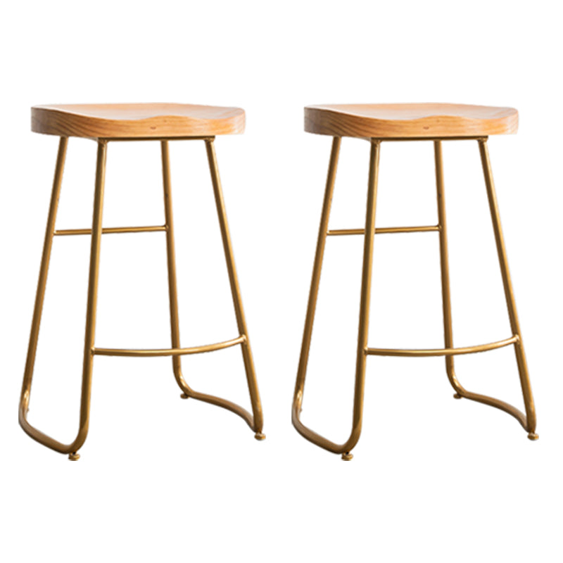 Modern Solid Wood Dining Stool Footrest Indoor Contoured Seat Counter-height Stool