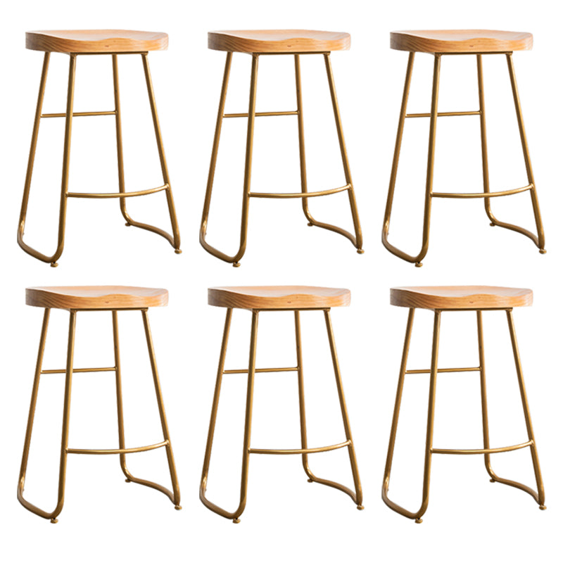 Modern Solid Wood Dining Stool Footrest Indoor Contoured Seat Counter-height Stool