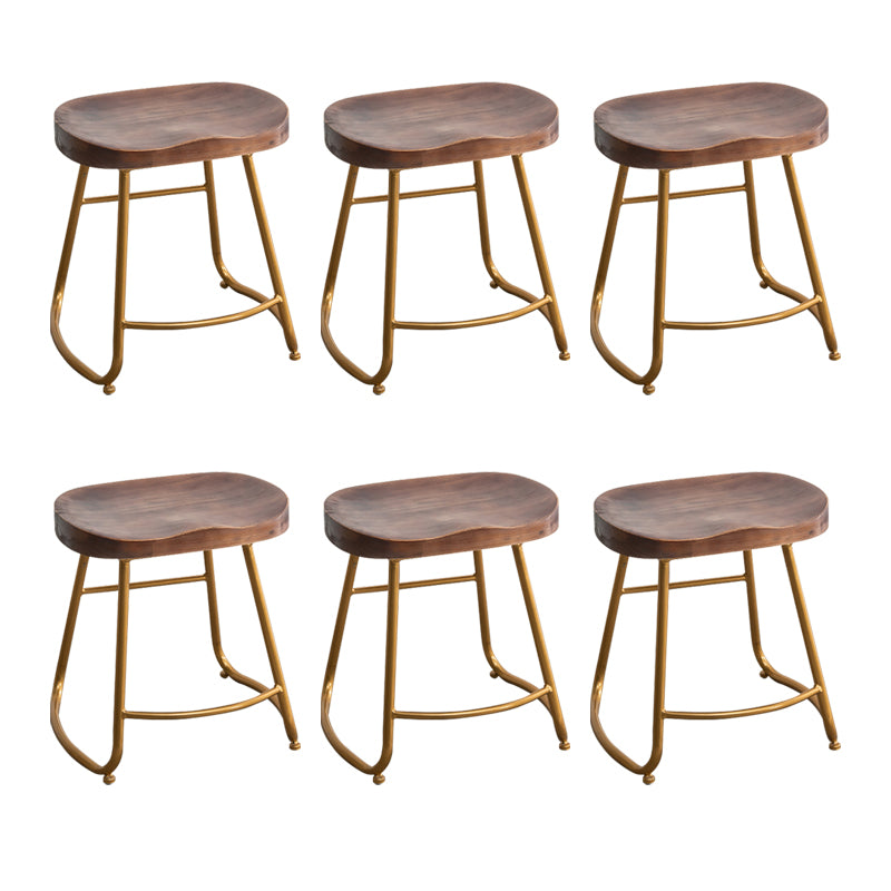 Modern Solid Wood Dining Stool Footrest Indoor Contoured Seat Counter-height Stool