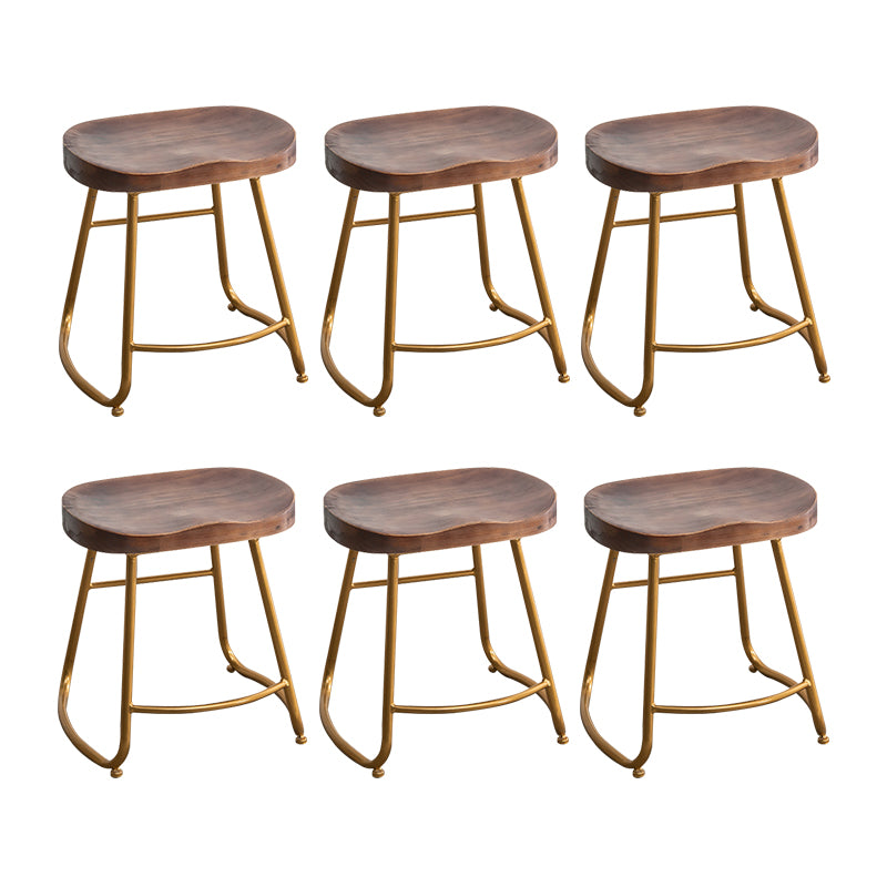 Modern Solid Wood Dining Stool Footrest Indoor Contoured Seat Counter-height Stool