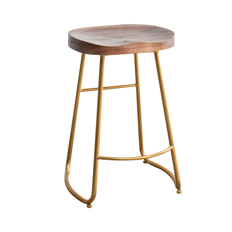 Modern Solid Wood Dining Stool Footrest Indoor Contoured Seat Counter-height Stool