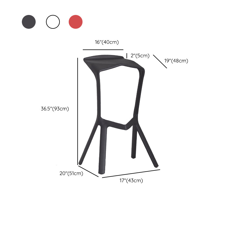 Modern Armless Bar Height Stool Plastic Bar Stool for Living Room
