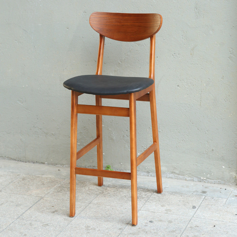 Contemporary Wood Stool Backrest Counter Stool Furniture for Restaurant