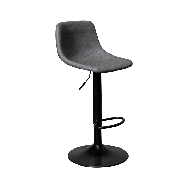 Leather Adjustable Height Stool Scandinavian Stool with Metal Base