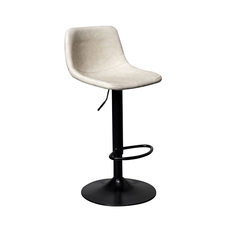 Leather Adjustable Height Stool Scandinavian Stool with Metal Base