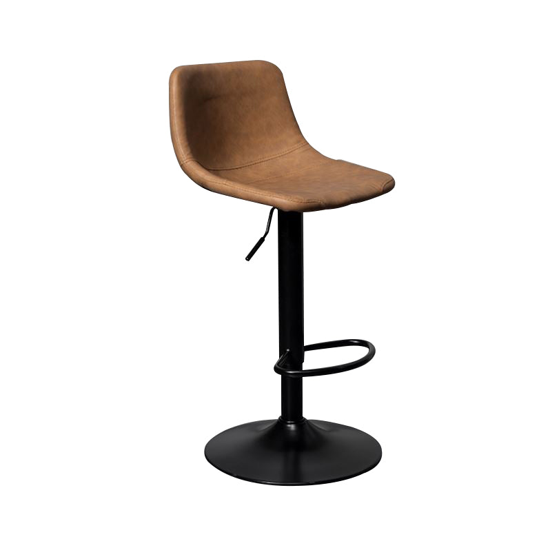Leather Adjustable Height Stool Scandinavian Stool with Metal Base