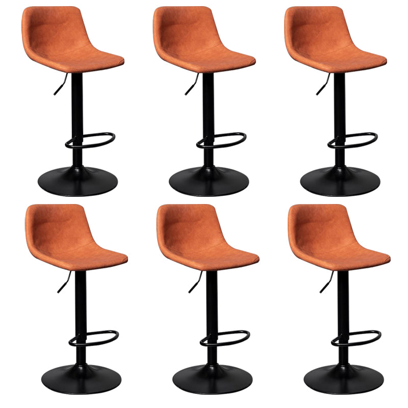 Leather Adjustable Height Stool Scandinavian Stool with Metal Base