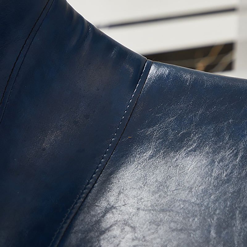 Indoor Modern Leather Bar Stool Bucket Footrest Low Back Counter & Bar Stool