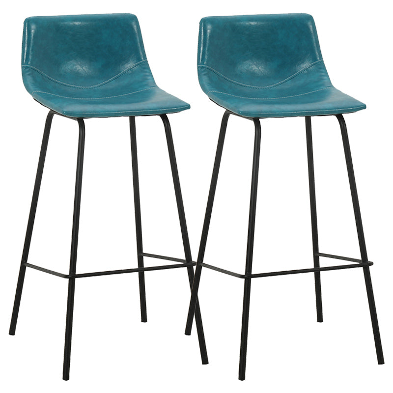 Indoor Modern Leather Bar Stool Bucket Footrest Low Back Counter & Bar Stool