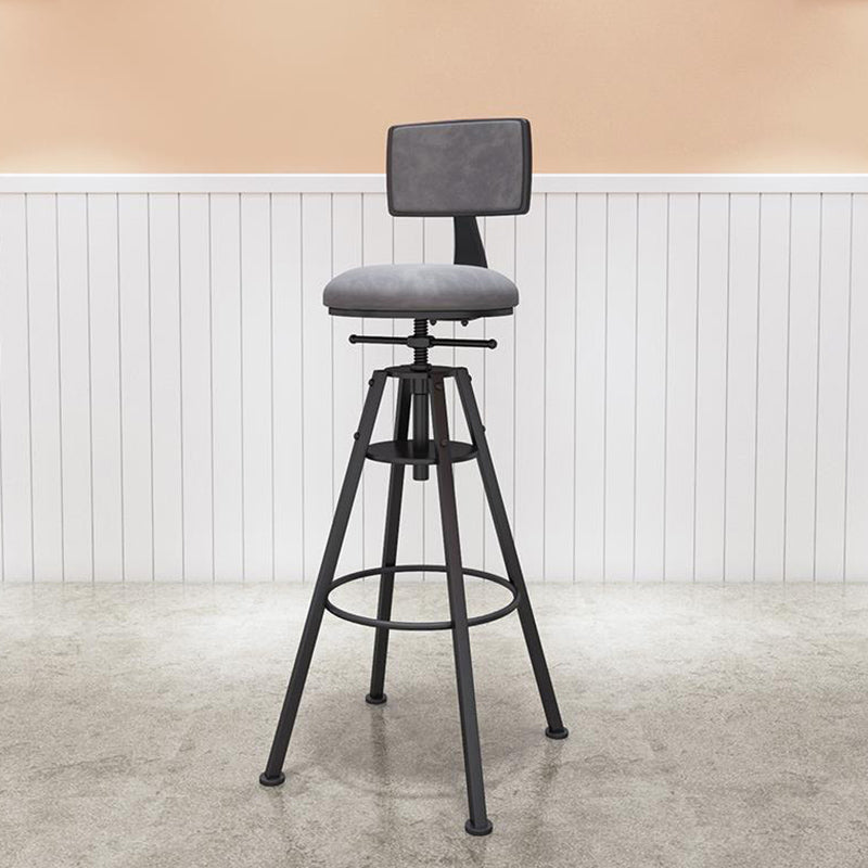 Metal Adjustable Height Bar Stool Velvet Upholstered Bar Stool for Restaurant