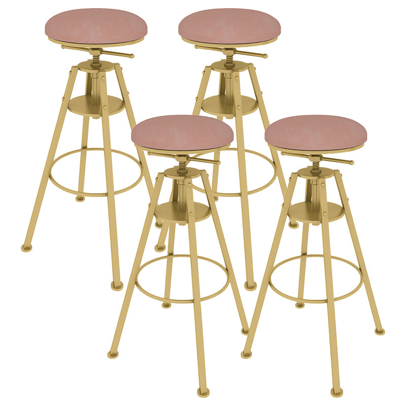 Metal Adjustable Height Bar Stool Velvet Upholstered Bar Stool for Restaurant