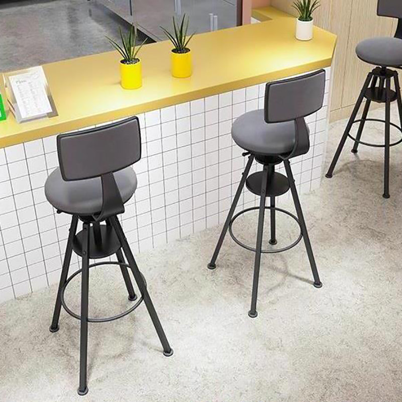 Metal Adjustable Height Bar Stool Velvet Upholstered Bar Stool for Restaurant