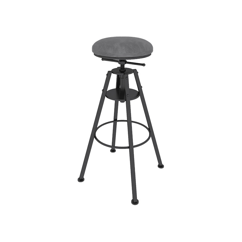 Metal Adjustable Height Bar Stool Velvet Upholstered Bar Stool for Restaurant