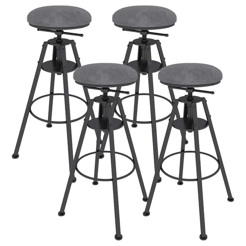 Metal Adjustable Height Bar Stool Velvet Upholstered Bar Stool for Restaurant