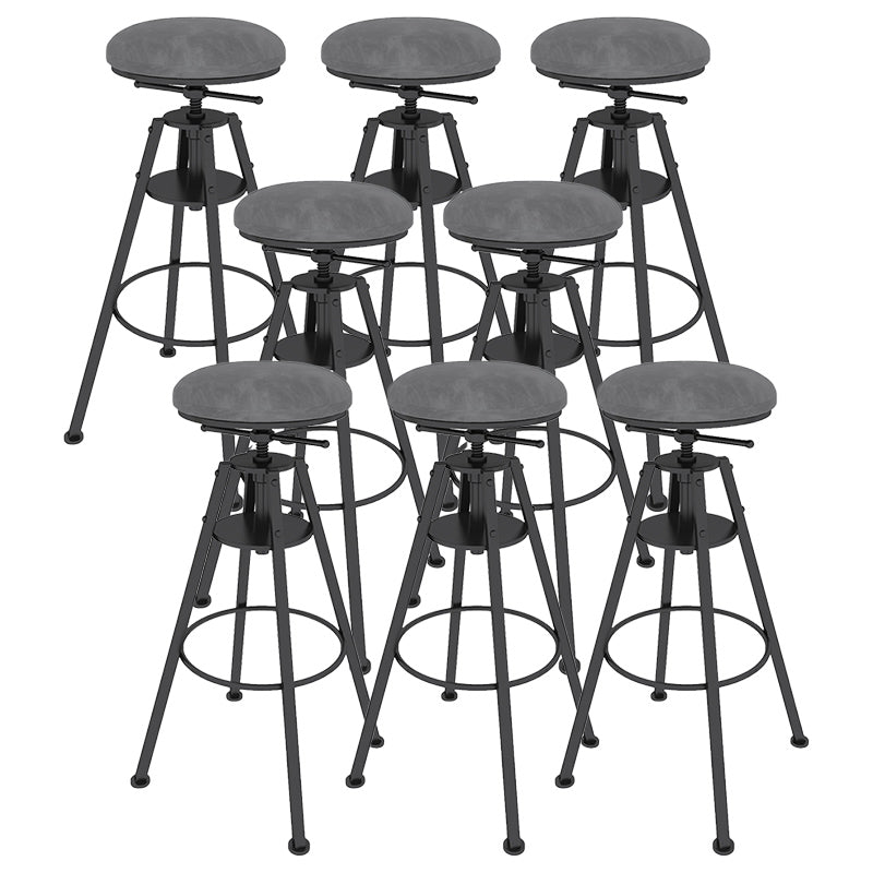 Metal Adjustable Height Bar Stool Velvet Upholstered Bar Stool for Restaurant