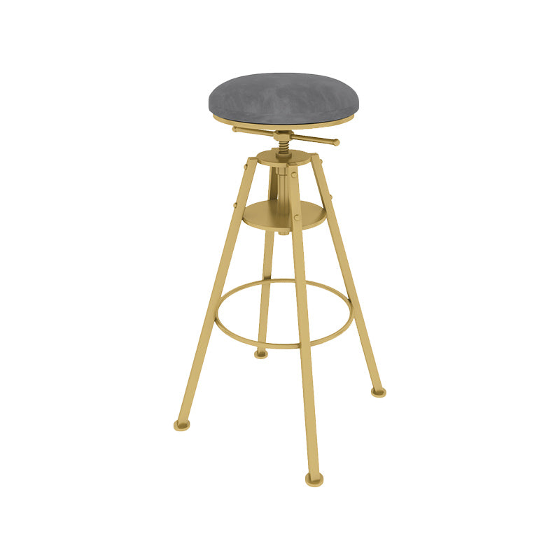 Metal Adjustable Height Bar Stool Velvet Upholstered Bar Stool for Restaurant