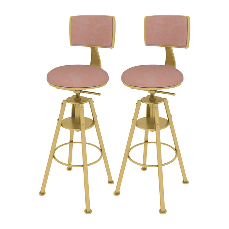 Metal Adjustable Height Bar Stool Velvet Upholstered Bar Stool for Restaurant