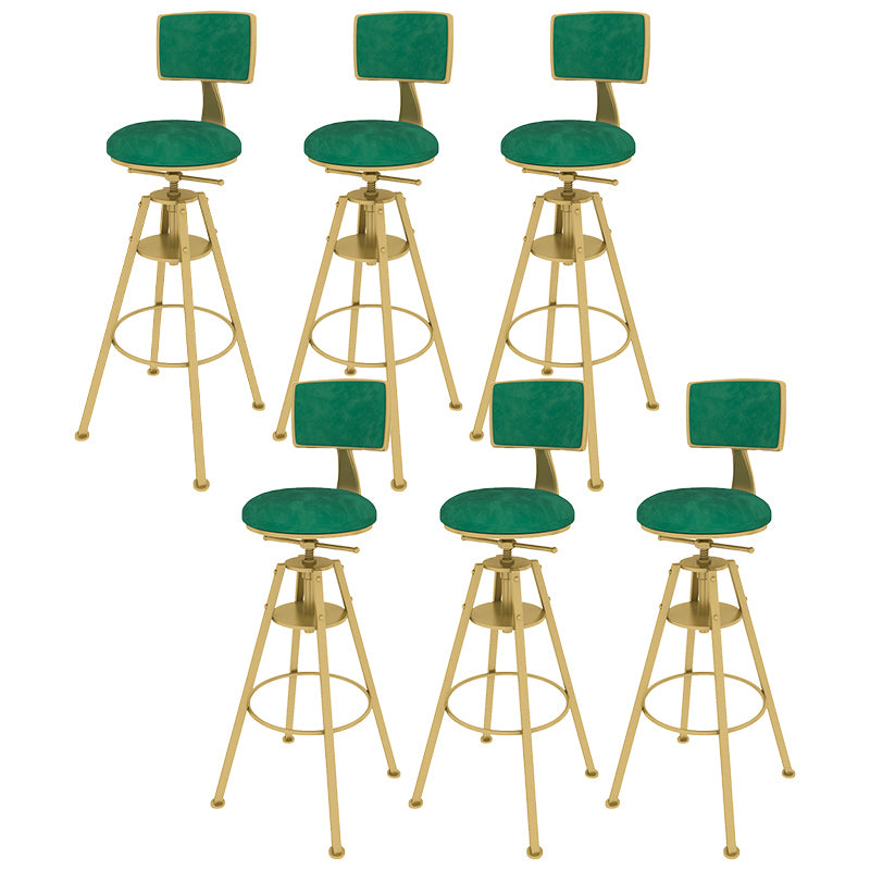 Metal Adjustable Height Bar Stool Velvet Upholstered Bar Stool for Restaurant