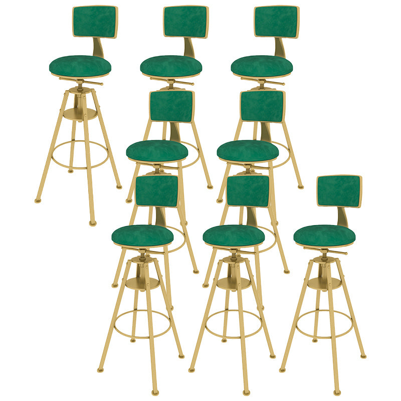 Metal Adjustable Height Bar Stool Velvet Upholstered Bar Stool for Restaurant