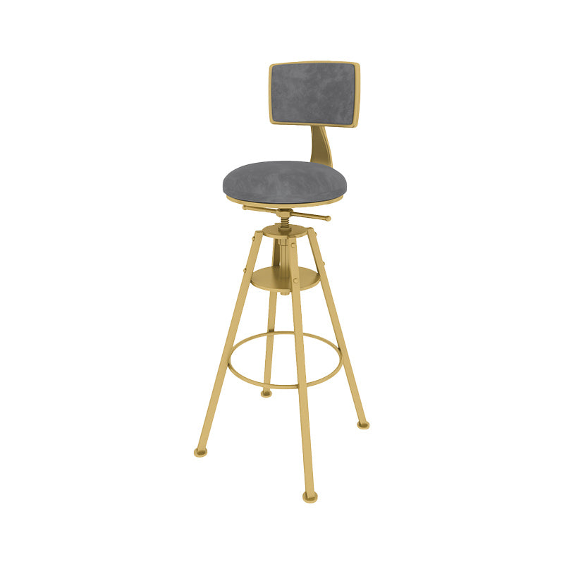 Metal Adjustable Height Bar Stool Velvet Upholstered Bar Stool for Restaurant