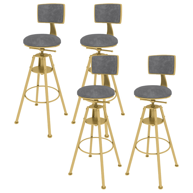 Metal Adjustable Height Bar Stool Velvet Upholstered Bar Stool for Restaurant