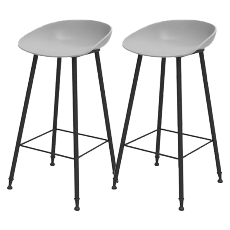 Modern Backrest Counter Stool Iron Cafe Bar Stool with Pedal and Acrylic Seat
