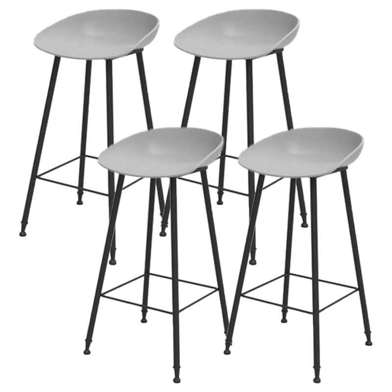 Modern Backrest Counter Stool Iron Cafe Bar Stool with Pedal and Acrylic Seat