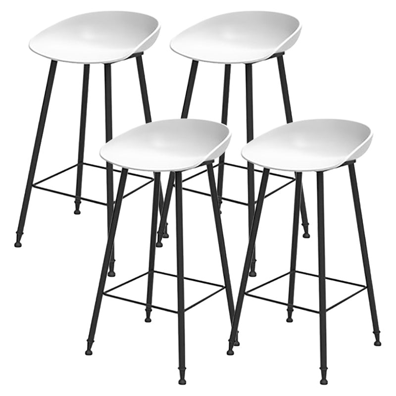 Modern Backrest Counter Stool Iron Cafe Bar Stool with Pedal and Acrylic Seat