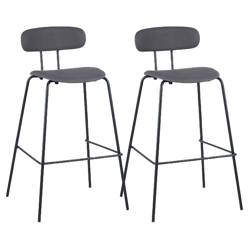Industrial Iron Legs Bar Stool PU Leather Low Back Barstools for Living Room