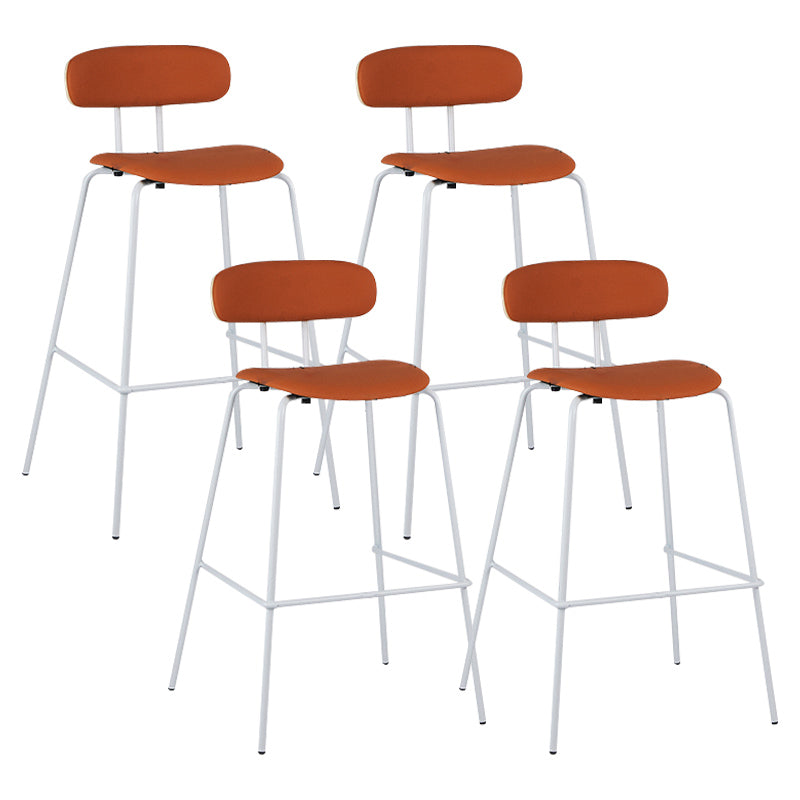 Industrial Iron Legs Bar Stool PU Leather Low Back Barstools for Living Room