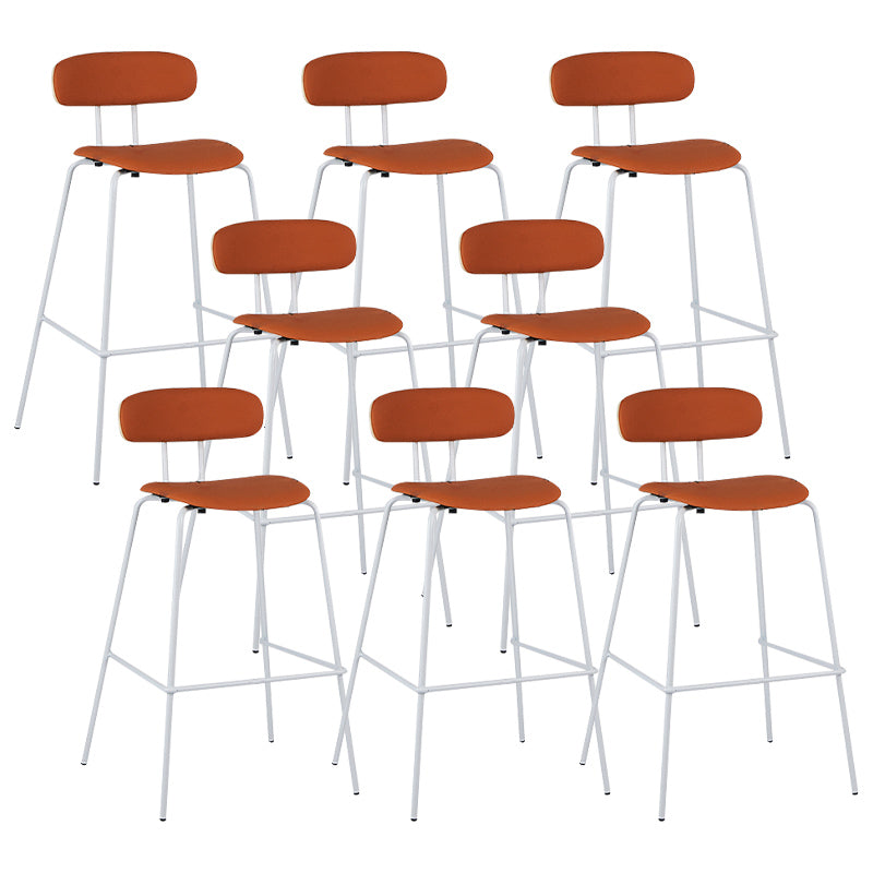 Industrial Iron Legs Bar Stool PU Leather Low Back Barstools for Living Room