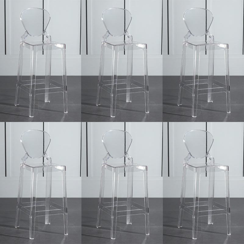 Footrest Furniture Modern Style Plastic Low Back Counter Stool with 4 Legs