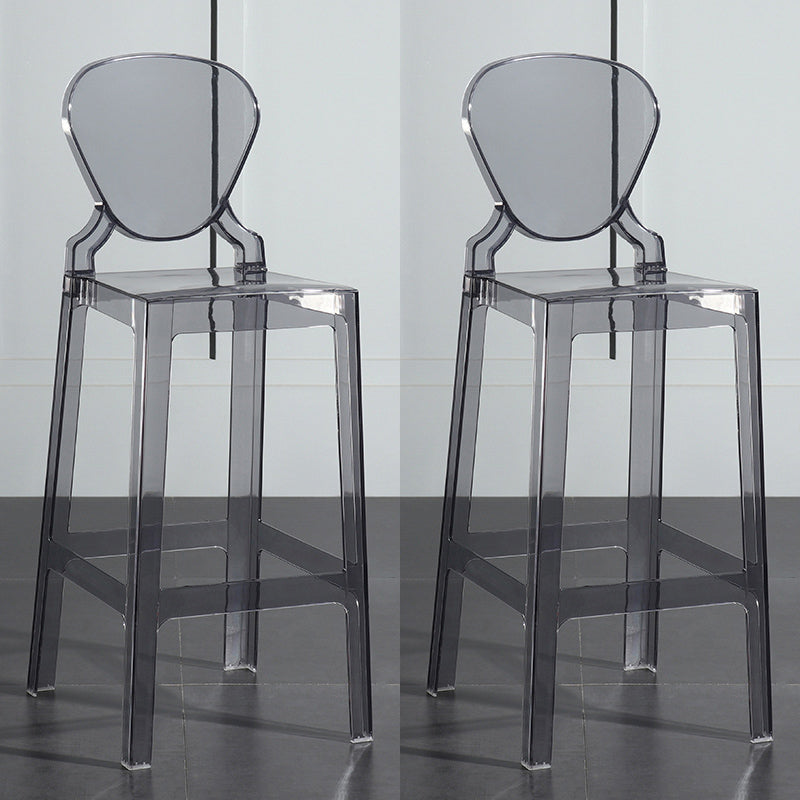 Footrest Furniture Modern Style Plastic Low Back Counter Stool with 4 Legs