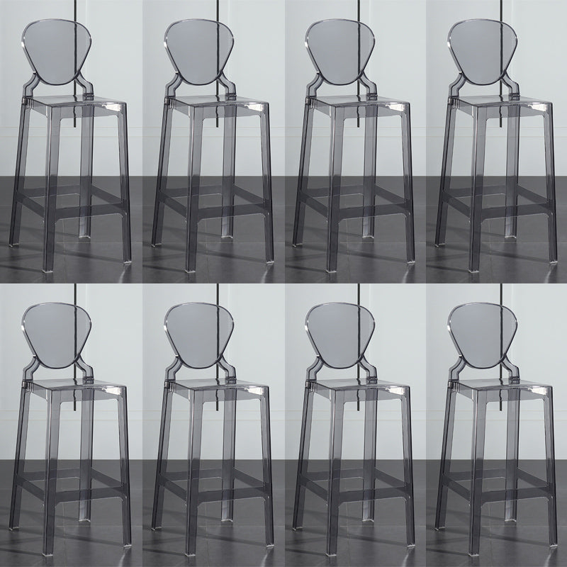 Footrest Furniture Modern Style Plastic Low Back Counter Stool with 4 Legs