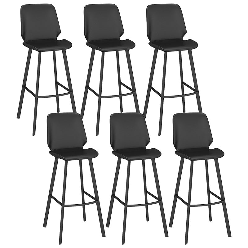 Industrial Backrest Counter Stool Iron Bar Stool with Leather Cushion and Footrest