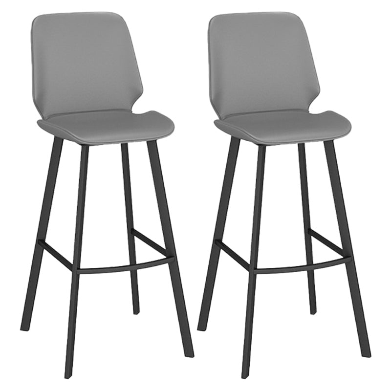 Industrial Backrest Counter Stool Iron Bar Stool with Leather Cushion and Footrest