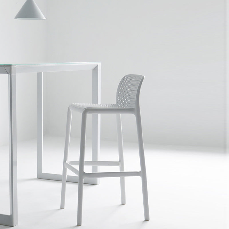 Modern Plastic Footrest Bar Stool Low Back Coffee Shop Counter & Bar Stool