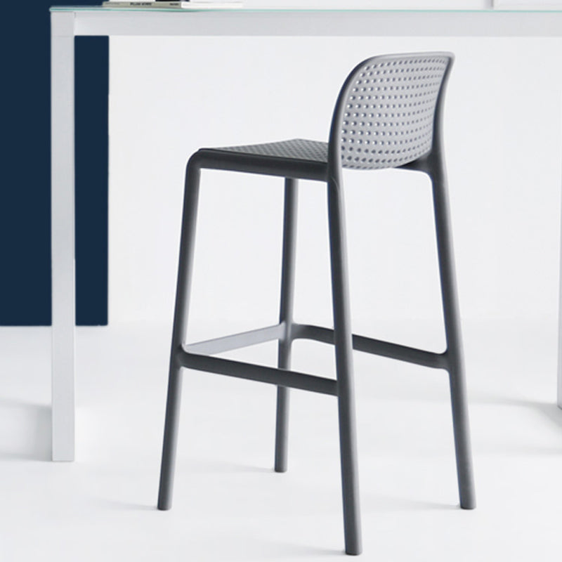 Modern Plastic Footrest Bar Stool Low Back Coffee Shop Counter & Bar Stool