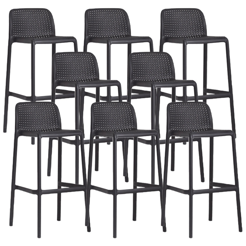 Modern Plastic Footrest Bar Stool Low Back Coffee Shop Counter & Bar Stool