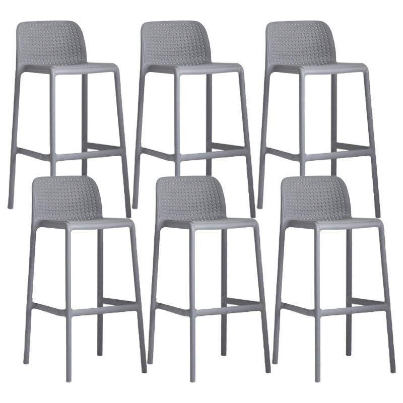 Modern Plastic Footrest Bar Stool Low Back Coffee Shop Counter & Bar Stool